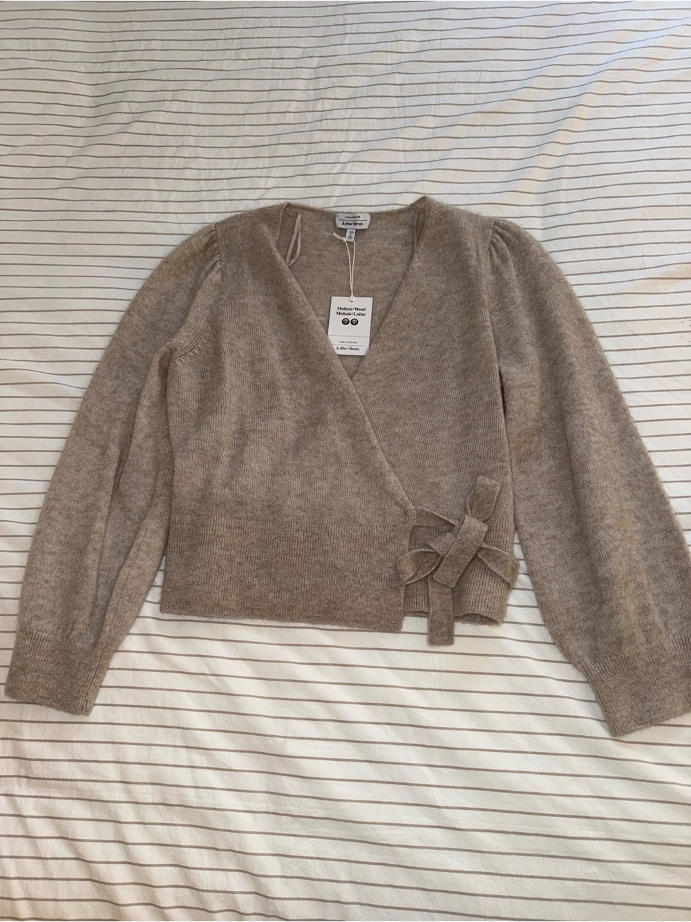 & Other Stories Taupe Wrap-Front Sweater